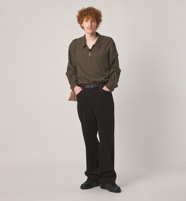 STEVEN ALAN「＜Steven Alan＞ ドレープ ピーチストライプ ジップ プルオーバー」|シャツ・ブラウス|