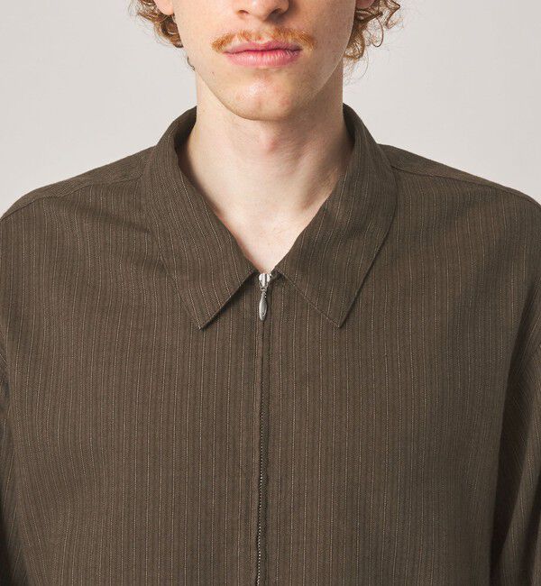 STEVEN ALAN「＜Steven Alan＞ ドレープ ピーチストライプ ジップ プルオーバー」|シャツ・ブラウス|