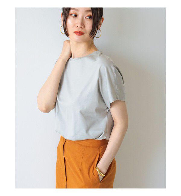BEAMS SELECTION for WOMEN「ATON / スビンコットン キャップスリーブ Tシャツ」|Tシャツ・カットソー|GREY