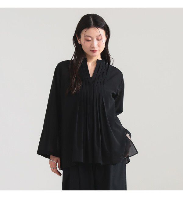 Demi-Luxe BEAMS 「タック ブラウス」|シャツ・ブラウス|BLACK