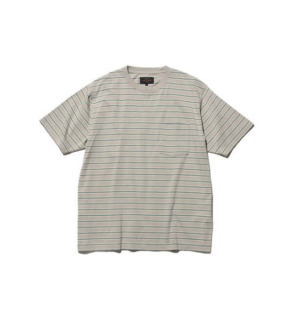 BEAMS PLUS「Pocket Tee Multi Stripe①」|Tシャツ・カットソー|GREY