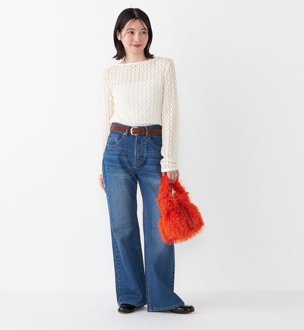 SHIPS Colors 「SHIPS Colors:〈手洗い可能〉ストレッチ レース ボートネック インナー」|Tシャツ・カットソー|