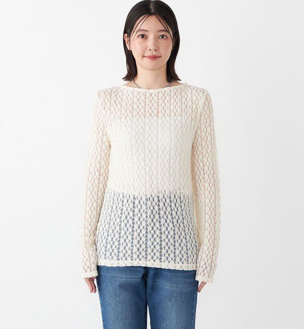 SHIPS Colors 「SHIPS Colors:〈手洗い可能〉ストレッチ レース ボートネック インナー」|Tシャツ・カットソー|