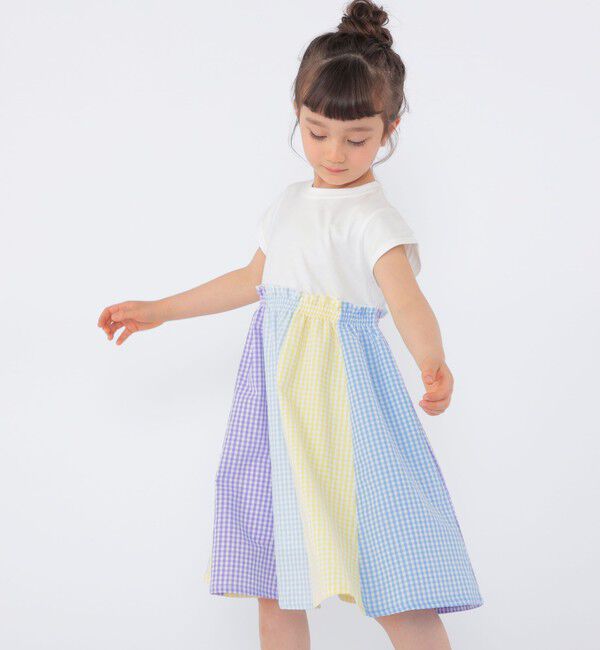 SHIPS KIDS「SHIPS KIDS:100～130cm / パネル 切替 ワンピース」|ワンピース|