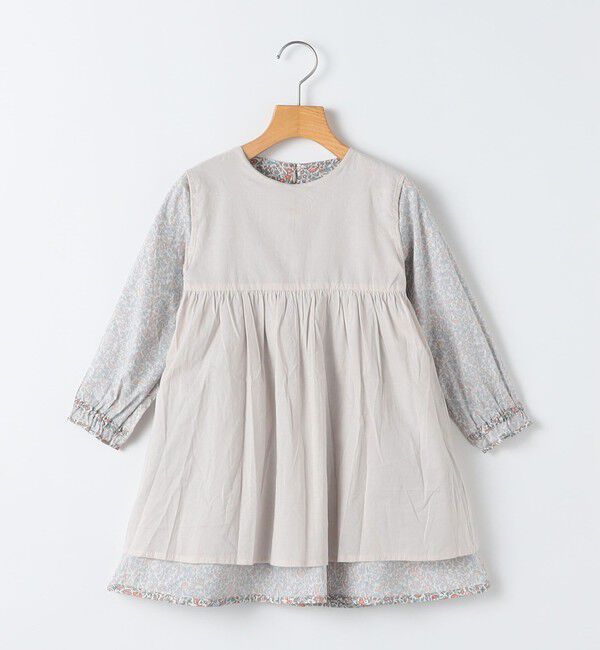SHIPS KIDS「SHIPS KIDS:100～130cm / リバティ ギャザー ワンピース 長袖」|ワンピース|