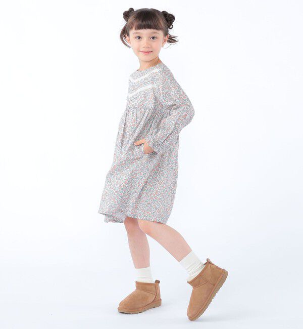 SHIPS KIDS「SHIPS KIDS:100～130cm / リバティ ギャザー ワンピース 長袖」|ワンピース|