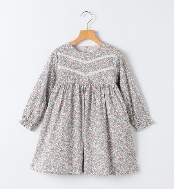 SHIPS KIDS「SHIPS KIDS:100～130cm / リバティ ギャザー ワンピース 長袖」|ワンピース|