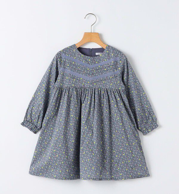 SHIPS KIDS「SHIPS KIDS:100～130cm / リバティ ギャザー ワンピース 長袖」|ワンピース|