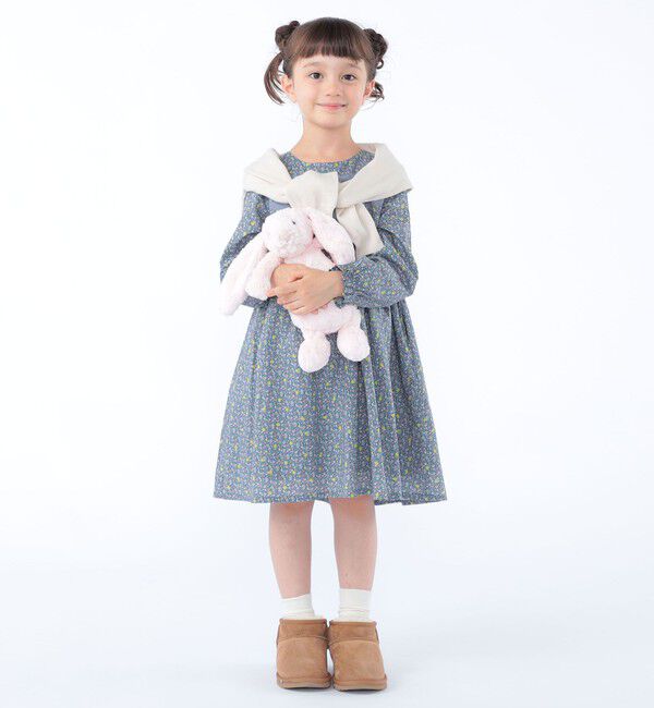 SHIPS KIDS「SHIPS KIDS:100～130cm / リバティ ギャザー ワンピース 長袖」|ワンピース|
