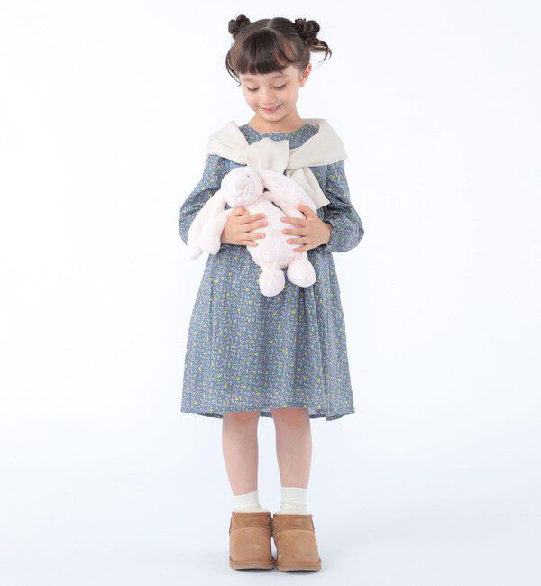 SHIPS KIDS「SHIPS KIDS:100～130cm / リバティ ギャザー ワンピース 長袖」|ワンピース|