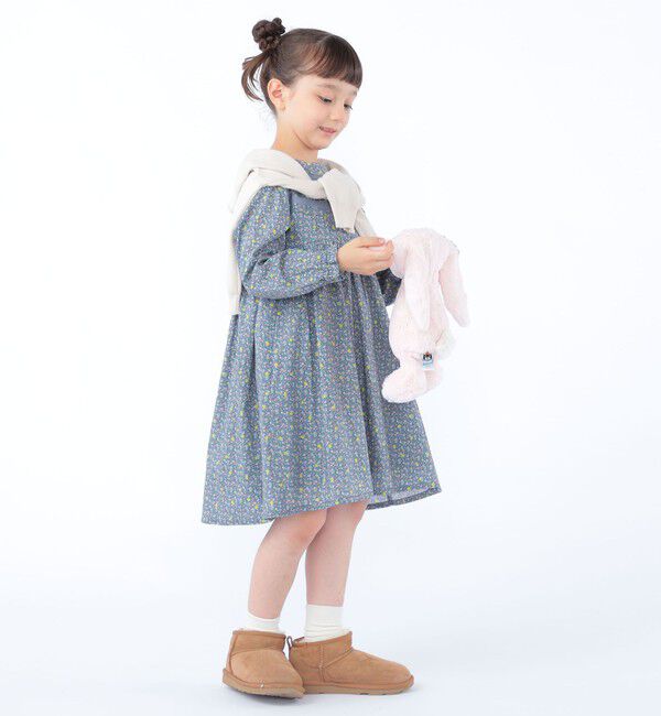 SHIPS KIDS「SHIPS KIDS:100～130cm / リバティ ギャザー ワンピース 長袖」|ワンピース|