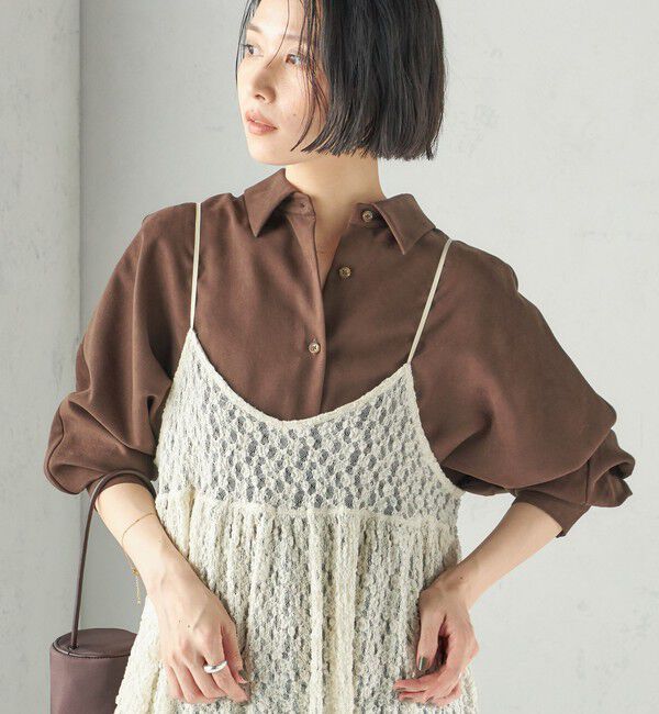 SHIPS for women「〈手洗い可能〉ポリエステル スエード シャツ 羽織」|シャツ・ブラウス|