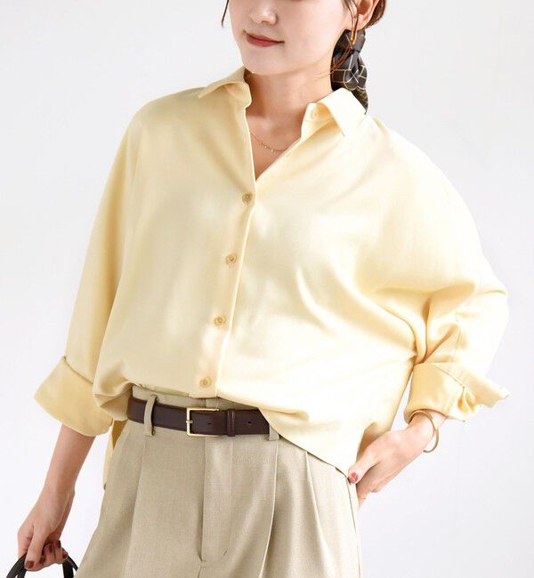 SHIPS for women「〈手洗い可能〉ポリエステル スエード シャツ 羽織」|シャツ・ブラウス|クリーム