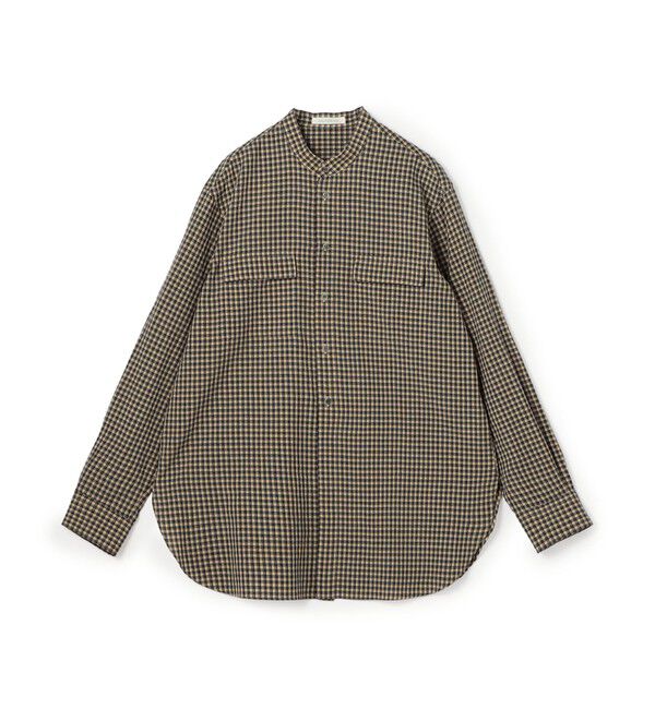 GALERIE VIE「コットンセルロースチェック バンドカラーシャツ」|シャツ・ブラウス|18 ブラック系