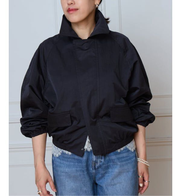 IENA LA BOUCLE「《洗濯機洗い可》IENA LA BOUCLE パウダリータフタブルゾン」|その他|ブラック