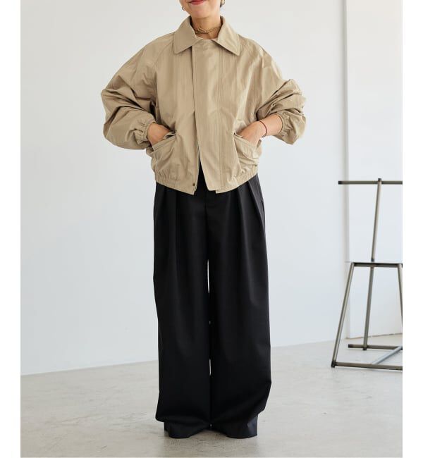 IENA LA BOUCLE「《洗濯機洗い可》IENA LA BOUCLE パウダリータフタブルゾン」|その他|