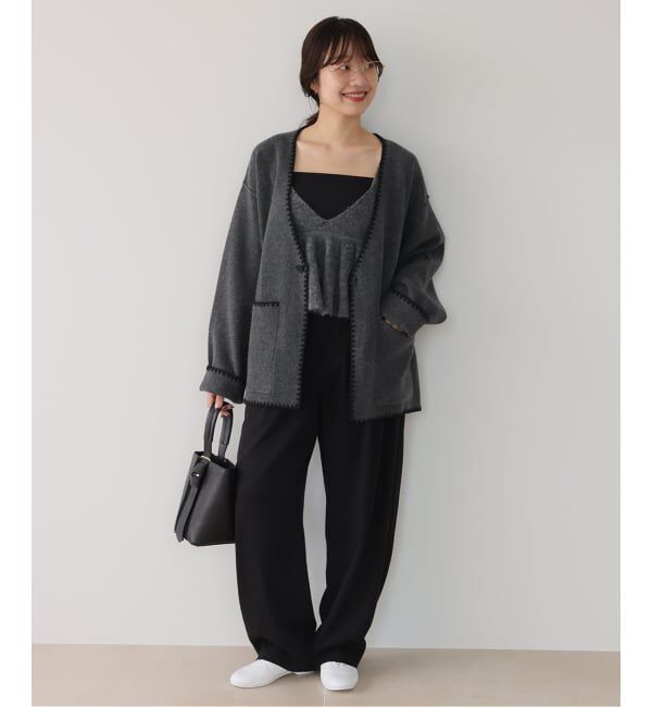 SLOBE IENA「《追加2予約》ブランケットステッチニットジャケット」|その他|