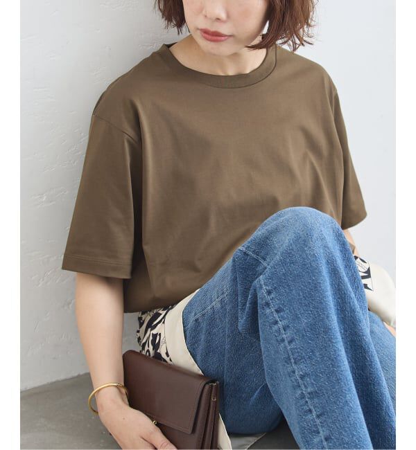 journal standard L'essage「47/2スーピマコンパクトTシャツ」|Tシャツ・カットソー|カーキ A