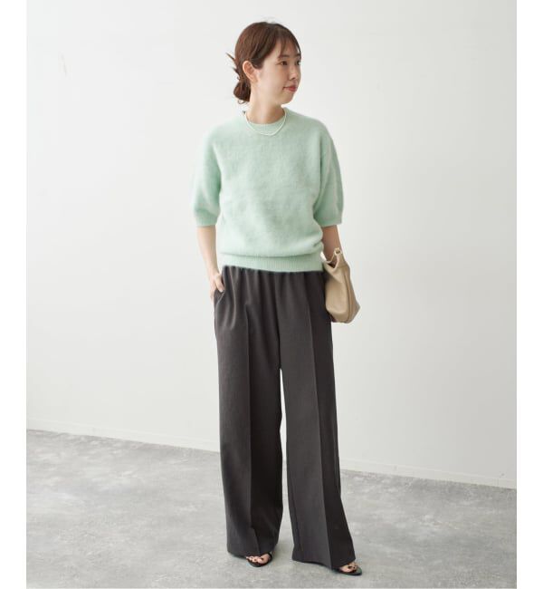 Spick and Span「《新色 / 追加》FOX/ALPACAハーフスリーブニット」|ニット・セーター|