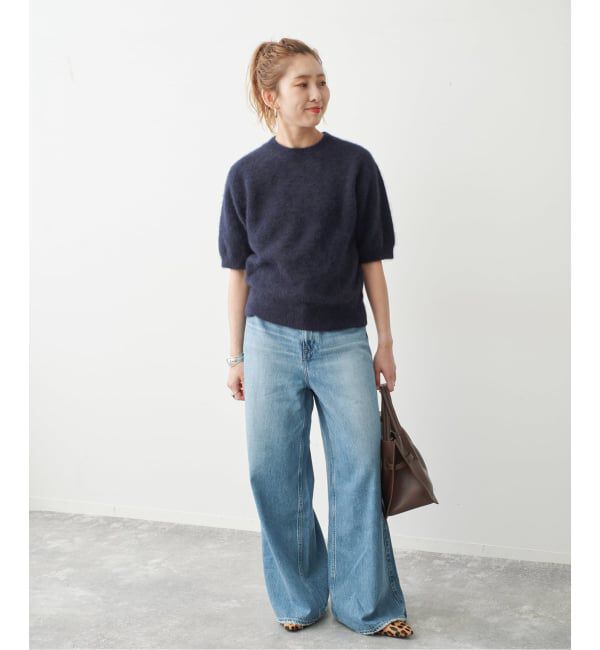Spick and Span「《新色 / 追加》FOX/ALPACAハーフスリーブニット」|ニット・セーター|