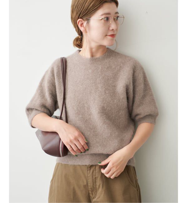 Spick and Span「《新色 / 追加》FOX/ALPACAハーフスリーブニット」|ニット・セーター|