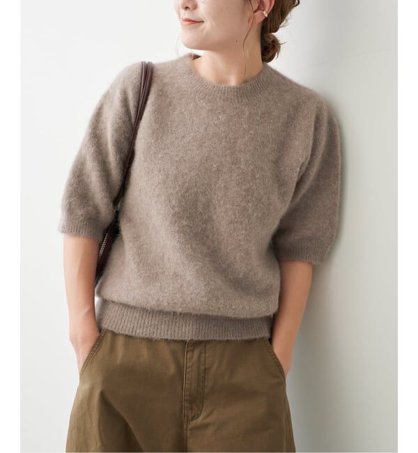 Spick and Span「《新色 / 追加》FOX/ALPACAハーフスリーブニット」|ニット・セーター|