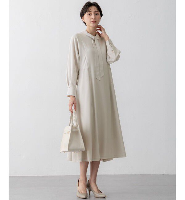 23区「【VERYコラボ】トリアセダブルジョーゼット つけ襟 ボウタイワンピース」|ワンピース|