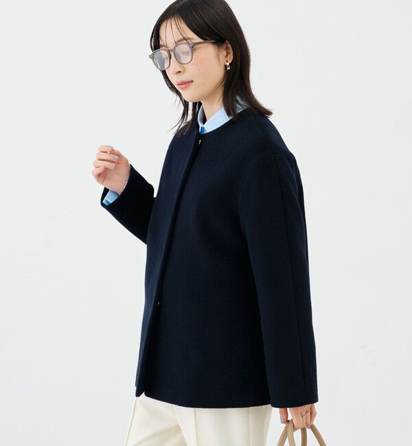 NOLLEY'S sophi「アンゴラビーバーノーカラーショートコート」|ノーカラーコート|