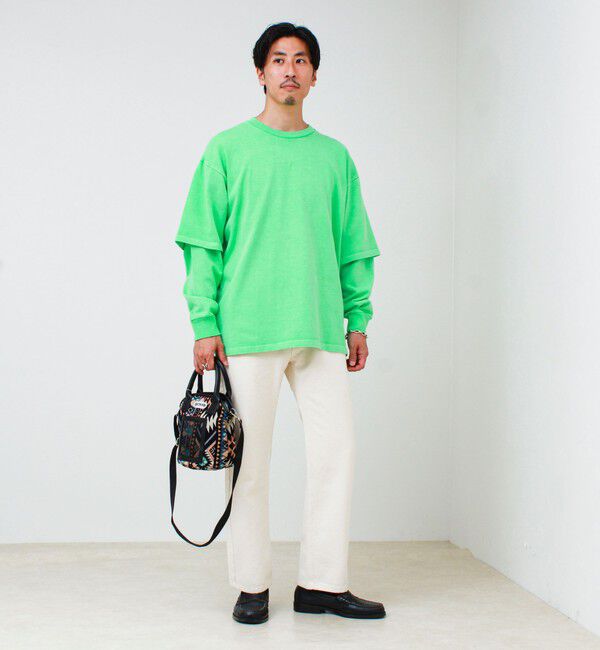 GLOSTER「【1枚でレイヤード完成】ピグメント加工 フェイクレイヤードロンT」|Tシャツ・カットソー|