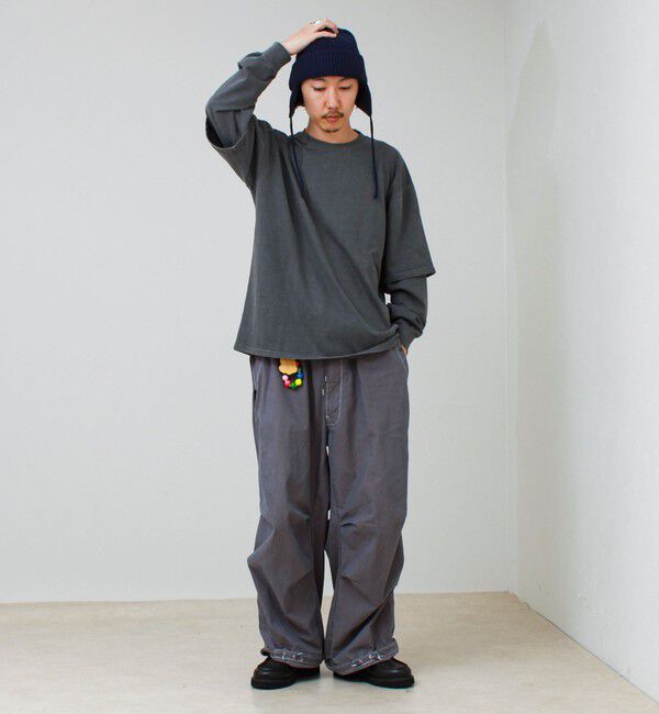GLOSTER「【1枚でレイヤード完成】ピグメント加工 フェイクレイヤードロンT」|Tシャツ・カットソー|