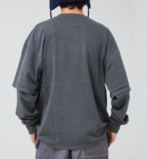 GLOSTER「【1枚でレイヤード完成】ピグメント加工 フェイクレイヤードロンT」|Tシャツ・カットソー|