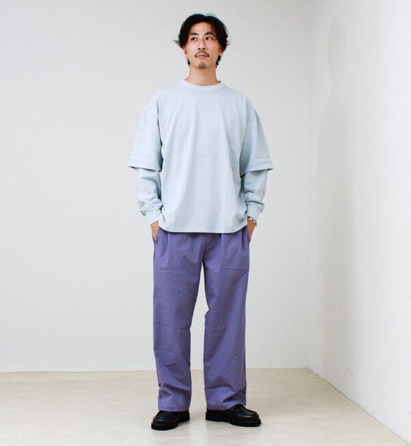 GLOSTER「【1枚でレイヤード完成】ピグメント加工 フェイクレイヤードロンT」|Tシャツ・カットソー|