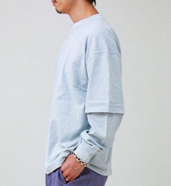 GLOSTER「【1枚でレイヤード完成】ピグメント加工 フェイクレイヤードロンT」|Tシャツ・カットソー|