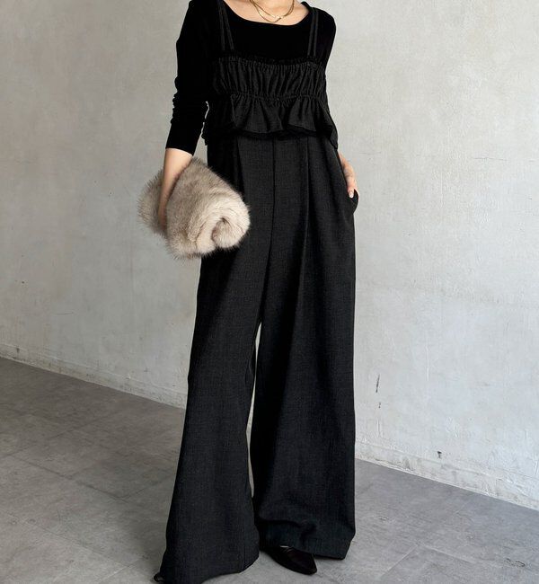  「【WEB限定】ギャザーサロペット」|ワンピース|
