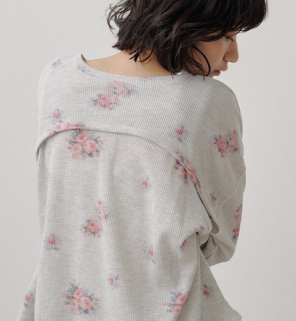  「フラワーワッフルヘンリートップス」|Tシャツ・カットソー|