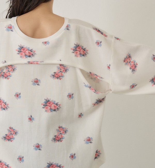  「フラワーワッフルヘンリートップス」|Tシャツ・カットソー|