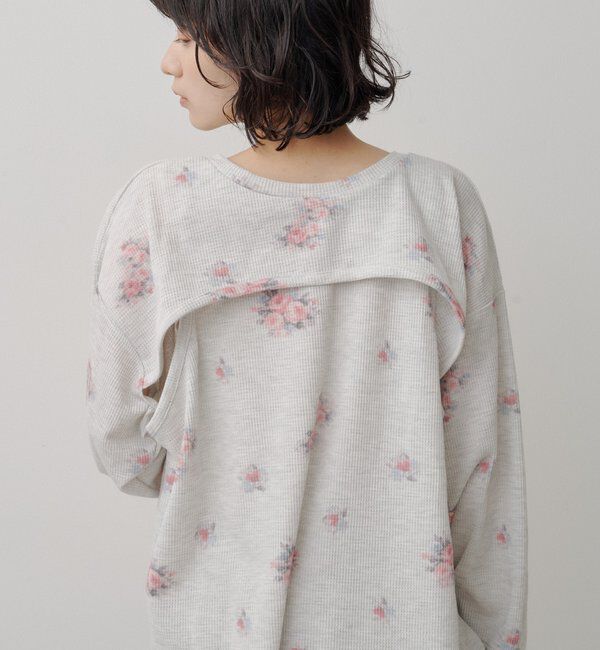  「フラワーワッフルヘンリートップス」|Tシャツ・カットソー|