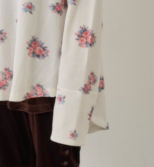  「フラワーワッフルヘンリートップス」|Tシャツ・カットソー|