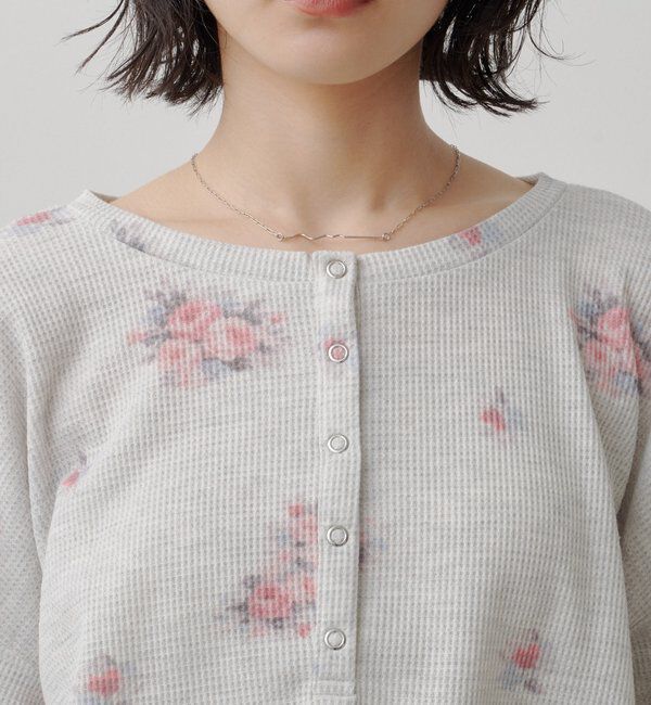  「フラワーワッフルヘンリートップス」|Tシャツ・カットソー|