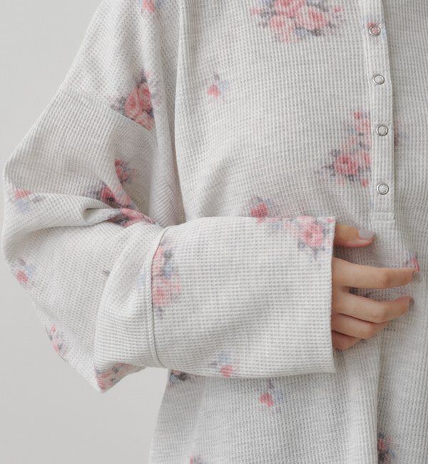  「フラワーワッフルヘンリートップス」|Tシャツ・カットソー|