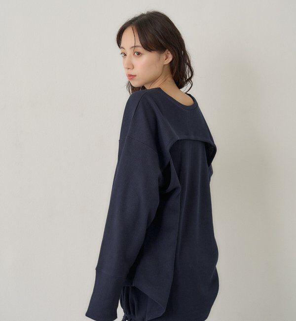  「フラワーワッフルヘンリートップス」|Tシャツ・カットソー|