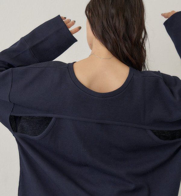  「フラワーワッフルヘンリートップス」|Tシャツ・カットソー|