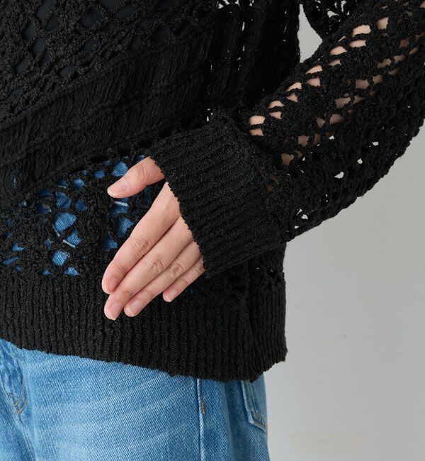  「【WEB限定】スラブヤーン刺繍ニット」|ニット・セーター|