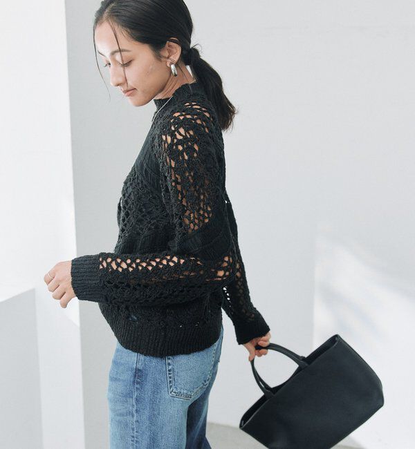  「【WEB限定】スラブヤーン刺繍ニット」|ニット・セーター|