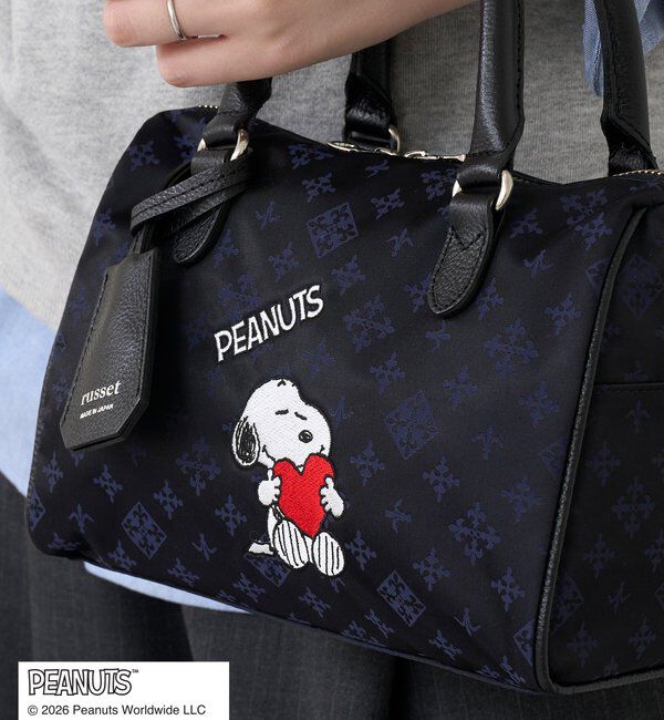  「《PEANUTS&times;russet》ナイロンジャガードミニボストンバッグ」|ボストンバッグ|