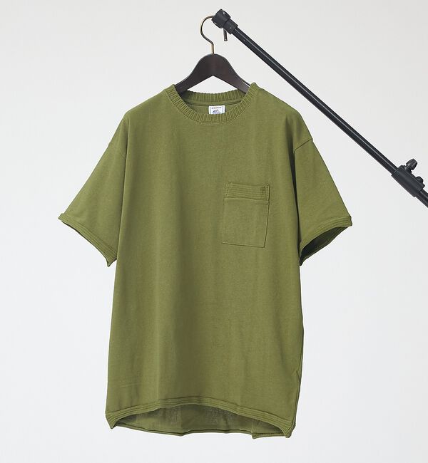 ABAHOUSE「【JEMORGAN / ジェーイーモーガン】 天竺カットオフリブ半袖Ｔシャツ/ユ」|Tシャツ・カットソー|カーキ