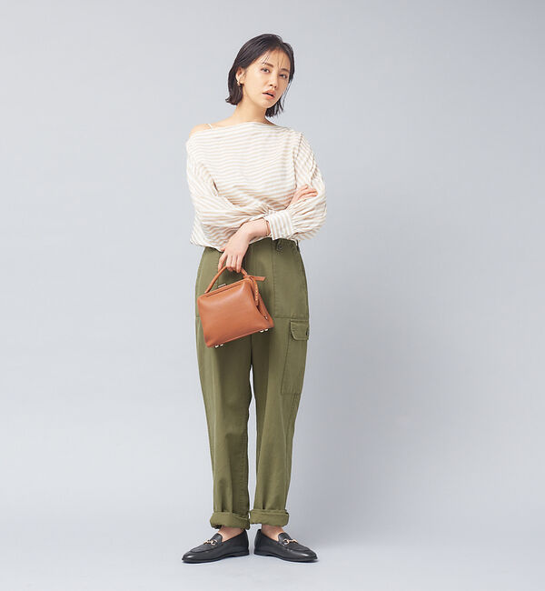 Rouge vif「ギャザースリーブボーダーブラウス」|シャツ・ブラウス|