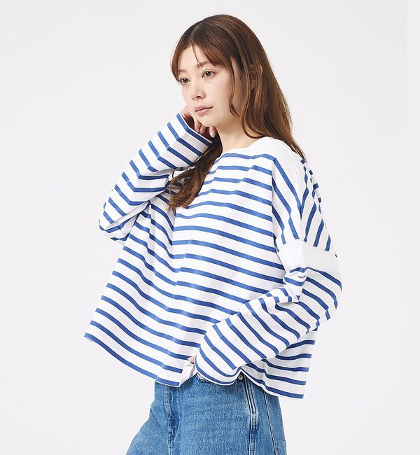 Rouge vif「【MONT KEMMEL/モン ケメル】ワイドバスクシャツ / ボーダーロングス」|Tシャツ・カットソー|