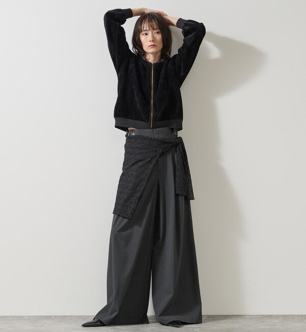 Liesse「 サイドベルト付きタックワイドパンツ」|その他|