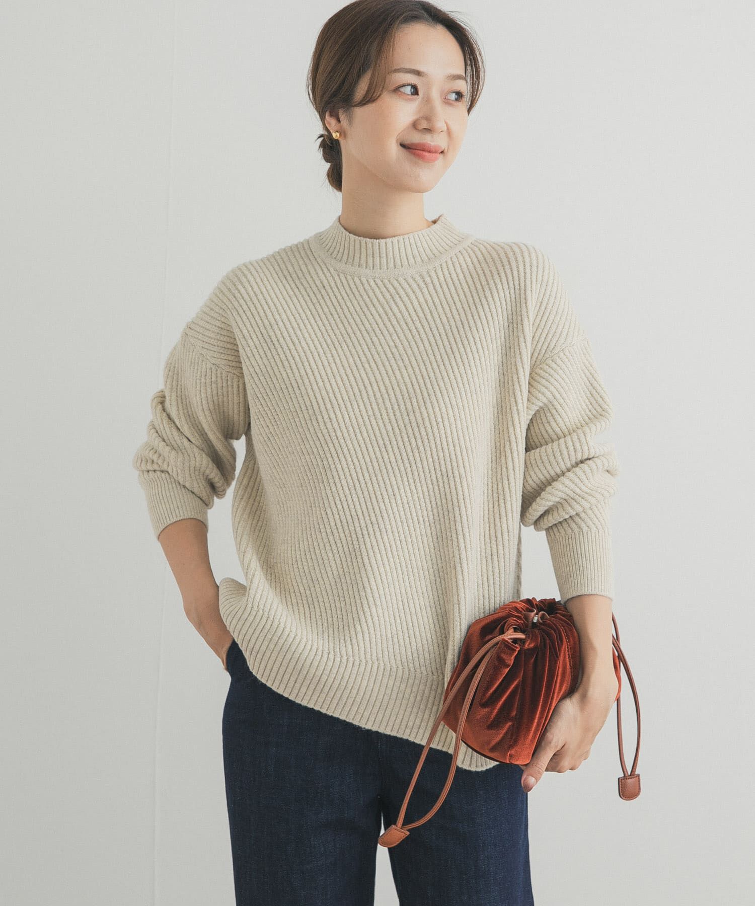URBAN RESEARCH DOORS「ツイル編みKNIT」|ニット・セーター|ライトベージュ